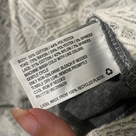 Knox Rose Womens Gray Crew Neck Colorblock Long Sleeve Sweater Pullover Size S - Picture 5 of 7